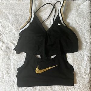 2 NWT Nike Black and Gold (Indy and Victoria) Sports Bras